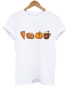fall food Turkey pumpkin spice latte cinnamon corn cozy t-shirt